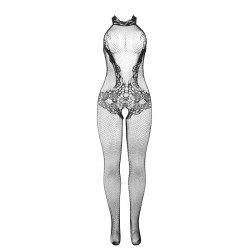 SUBBLIME - 951801 BODYSTOCKING AUS NETZ UND SPITZE MIT OBEREM AUSSCHNITT SCHWARZ EINE GRÖSSE – Produktansicht 5