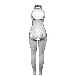SUBBLIME - 951801 BODYSTOCKING AUS NETZ UND SPITZE MIT OBEREM AUSSCHNITT SCHWARZ EINE GRÖSSE – Produktansicht 6