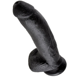 KING COCK - DILDO SCHWARZ MIT EIER 22.9 CM – Produktansicht 2