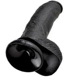 KING COCK - DILDO SCHWARZ MIT EIER 22.9 CM – Produktansicht 3