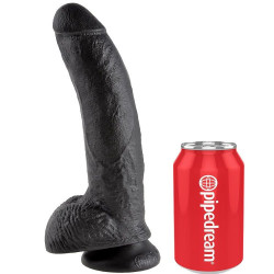 KING COCK - DILDO SCHWARZ MIT EIER 22.9 CM – Produktansicht 4