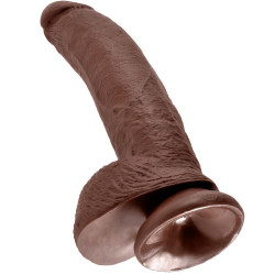 KING COCK - 9 DILDO BRAUN MIT EIER 22.9 CM – Produktansicht 5