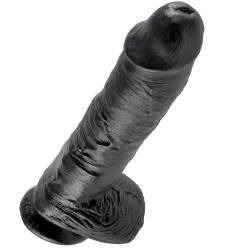 KING COCK - DILDO SCHWARZ MIT EIER 25.4 CM – Produktansicht 2