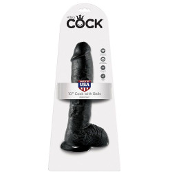 KING COCK - DILDO SCHWARZ MIT EIER 25.4 CM – Produktansicht 5