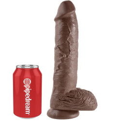 KING COCK - 10 DILDO BRAUN MIT EIER 25.4 CM – Produktansicht 3