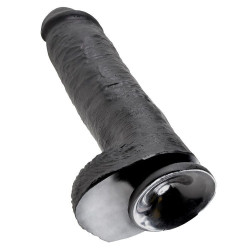 KING COCK - DILDO SCHWARZ MIT EIER 28 CM – Produktansicht 2