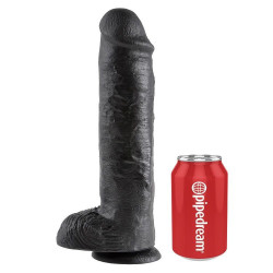 KING COCK - DILDO SCHWARZ MIT EIER 28 CM – Produktansicht 4