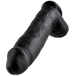 KING COCK - DILDO SCHWARZ MIT EIER 30.48 CM – Produktansicht 2