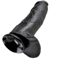 KING COCK - DILDO SCHWARZ MIT EIER 30.48 CM – Produktansicht 3