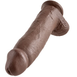 KING COCK - DILDO BRAUN MIT EIER 30.48 CM – Produktansicht 2