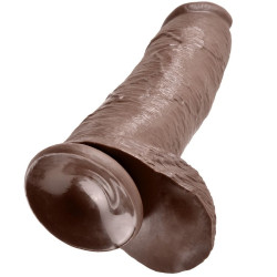 KING COCK - DILDO BRAUN MIT EIER 30.48 CM – Produktansicht 3