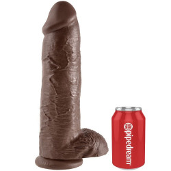 KING COCK - DILDO BRAUN MIT EIER 30.48 CM – Produktansicht 4