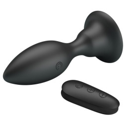 MR PLAY - ANALSTECKER MIT VIBRATION, SCHWARZE FERNBEDIENUNG – Produktansicht 2