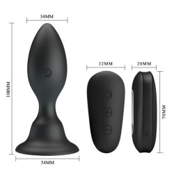 MR PLAY - ANALSTECKER MIT VIBRATION, SCHWARZE FERNBEDIENUNG – Produktansicht 5