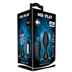MR PLAY - ANALSTECKER MIT VIBRATION, SCHWARZE FERNBEDIENUNG – Produktansicht 9