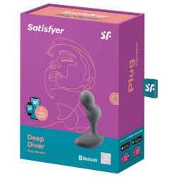 SATISFYER - DEEP DIVER VIBRATING PLUG APP GRAU – Produktansicht 4