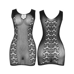SUBBLIME - 952167 KURZER ELASTISCHER NETZ-KLEID SCHWARZ EINE GRÖSSE – Produktansicht 4