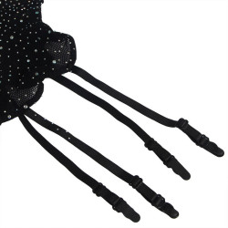 SUBBLIME - 952174 NETZ-BODYSTOCKING MIT HANDSCHUHEN UND DIAMANTEN SCHWARZ EINE GRÖSSE – Produktansicht 7