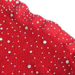 SUBBLIME - 952181 NETZ-BODYSTOCKING MIT HANDSCHUHEN UND DIAMANTEN ROT EINE GRÖSSE – Produktansicht 4