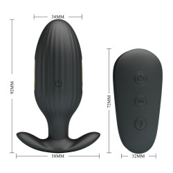 PRETTY LOVE - KELLY PLUG ANAL WIEDERAUFLADBARER VIBRATOR SCHWARZ – Produktansicht 8