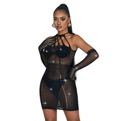 SUBBLIME - 952235 NETZKLEID MIT STRASS SCHWARZ EINHEITSGRÖSSE – Produktansicht 4