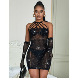 SUBBLIME - 952235 NETZKLEID MIT STRASS SCHWARZ EINHEITSGRÖSSE – Produktansicht 6
