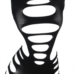 SUBBLIME - 952266 LANGRMELIGER ELASTISCHER NETZ-KLEID SCHWARZ EINE GRÖSSE – Produktansicht 4