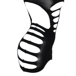 SUBBLIME - 952266 LANGRMELIGER ELASTISCHER NETZ-KLEID SCHWARZ EINE GRÖSSE – Produktansicht 5