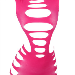 SUBBLIME - 952273 LANGRMELIGER ELASTISCHER NETZ-KLEID ROSA EINE GRÖSSE – Produktansicht 4