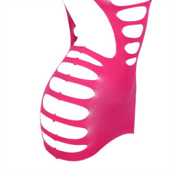 SUBBLIME - 952273 LANGRMELIGER ELASTISCHER NETZ-KLEID ROSA EINE GRÖSSE – Produktansicht 5