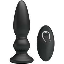 MR PLAY - LEISTUNGSSTARKER VIBRATOR MIT FERNBEDIENUNG, ANALSTECKER, SCHWARZ – D-238730