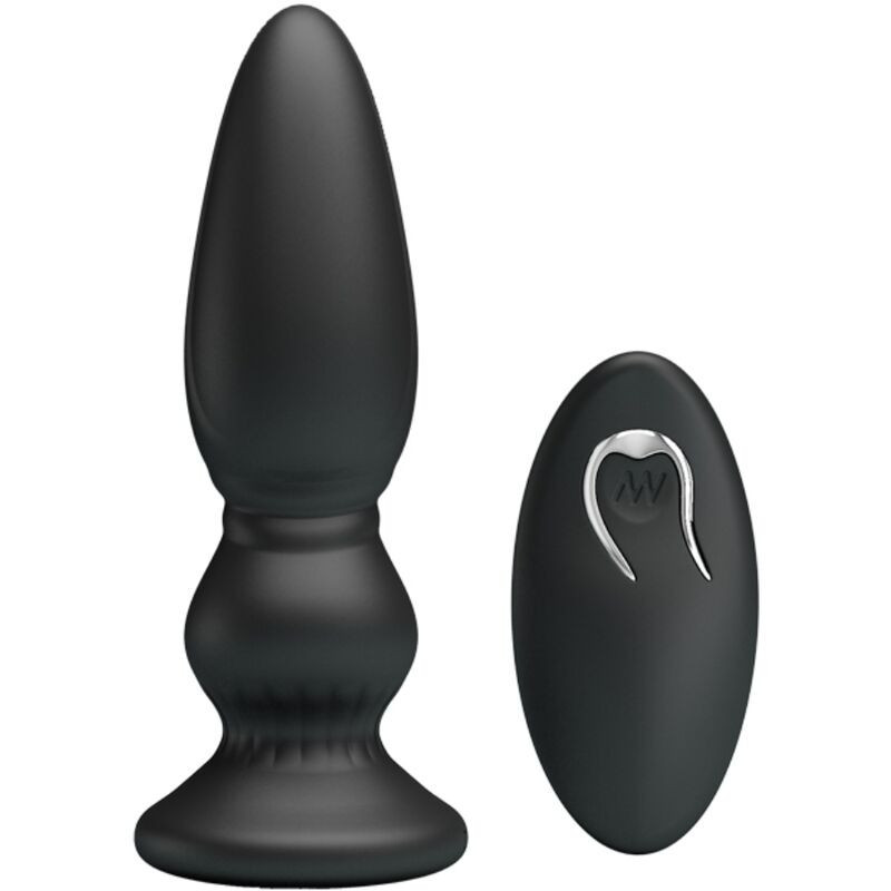 MR PLAY - LEISTUNGSSTARKER VIBRATOR MIT FERNBEDIENUNG, ANALSTECKER, SCHWARZ – D-238730