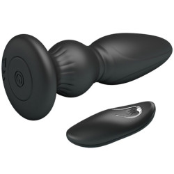 MR PLAY - LEISTUNGSSTARKER VIBRATOR MIT FERNBEDIENUNG, ANALSTECKER, SCHWARZ – D-238730 – Produktansicht 3