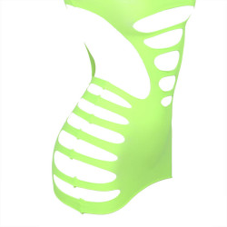 SUBBLIME - 952280 GRÜN LANGRMELIGER ELASTISCHER NETZ-KLEID EINE GRÖSSE – Produktansicht 7