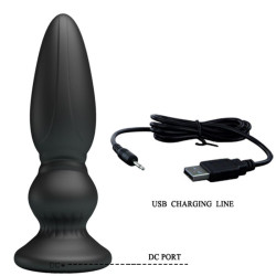 MR PLAY - LEISTUNGSSTARKER VIBRATOR MIT FERNBEDIENUNG, ANALSTECKER, SCHWARZ – D-238730 – Produktansicht 6