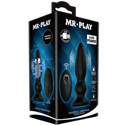 MR PLAY - LEISTUNGSSTARKER VIBRATOR MIT FERNBEDIENUNG, ANALSTECKER, SCHWARZ – D-238730 – Produktansicht 9