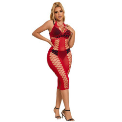 SUBBLIME - 952327 LANGES ROTES NETZ-KLEID EINE GRÖSSE – Produktansicht 3