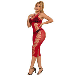 SUBBLIME - 952327 LANGES ROTES NETZ-KLEID EINE GRÖSSE – Produktansicht 5