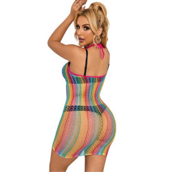 SUBBLIME - 952341 REGENBOGEN-NETZ-KLEID EINE GRÖSSE – Produktansicht 2