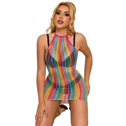 SUBBLIME - 952341 REGENBOGEN-NETZ-KLEID EINE GRÖSSE – Produktansicht 3