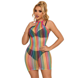 SUBBLIME - 952341 REGENBOGEN-NETZ-KLEID EINE GRÖSSE – Produktansicht 4