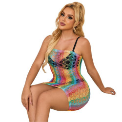 SUBBLIME - 952365 RAINBOW NETZ-KLEID MIT FREIEN SCHULTERN EINE GRÖSSE – Produktansicht 6
