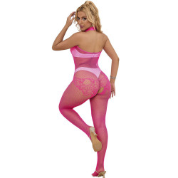 SUBBLIME - 952389 BODYSTOCKING MIT SCHNITTFREIEM NETZ UND SPITZE MIT HOHEM HALS EINE GRÖSSE – Produktansicht 2