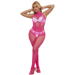 SUBBLIME - 952389 BODYSTOCKING MIT SCHNITTFREIEM NETZ UND SPITZE MIT HOHEM HALS EINE GRÖSSE – Produktansicht 4