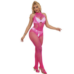 SUBBLIME - 952389 BODYSTOCKING MIT SCHNITTFREIEM NETZ UND SPITZE MIT HOHEM HALS EINE GRÖSSE – Produktansicht 5