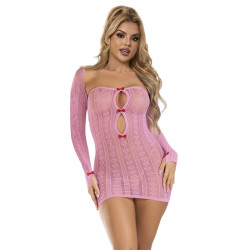 SUBBLIME - 952471 ROSA NETZ-KLEID EINE GRÖSSE – Produktansicht 4