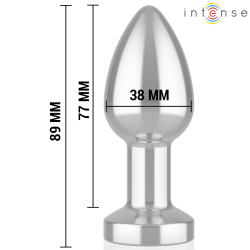 INTENSE - VIBRIERENDER ANALPLUG AUS METALL MIT LED-LEUCHTEN UND FERNBEDIENUNG - GRÖSSE M – Produktansicht 5