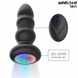 ADDICTED TOYS – ROTIERENDER VIBRIERENDER ANALPLUG MIT LED-LICHT UND FERNBEDIENUNG – Produktansicht 2