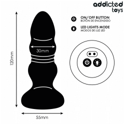 ADDICTED TOYS – ROTIERENDER VIBRIERENDER ANALPLUG MIT LED-LICHT UND FERNBEDIENUNG – Produktansicht 6