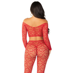 LEG AVENUE - CROP TOP + STRÜMPFE ROT EINHEITSGRÖSSE – D-242035 – Produktansicht 5